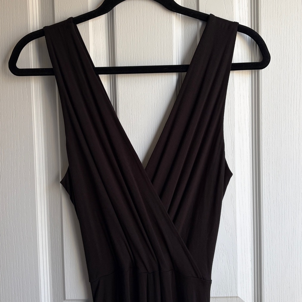 KLD Jumpsuit Jersey Knit Super Wide Legged Surplice V-neck Size Large USA Made - Picture 3 of 10